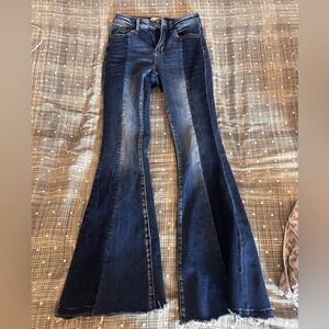 Dark Blue Flare Jeans for Women